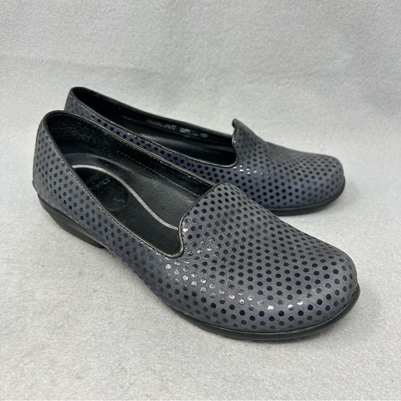 Dansko Olivia Navy Blue Suede Leather Polka Dot Comfort Loafers EU 37/US 6.5-7 - Picture 2 of 12